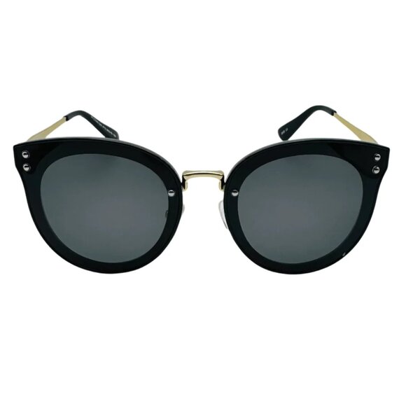 7020 | Black Rimless Polarized Lens Cateye Sunglasses - Picture 1 of 5